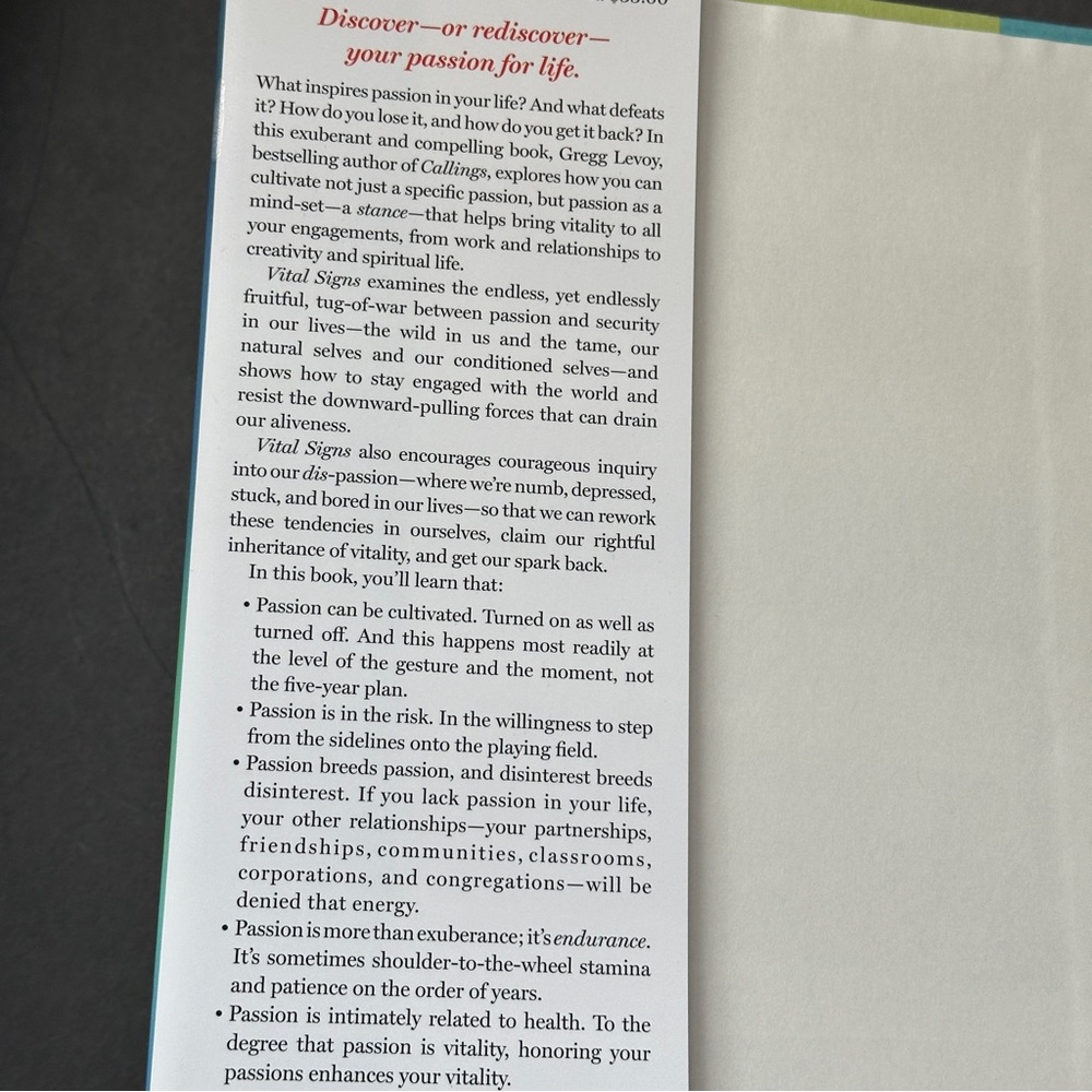 Vital Signs by Gregg Levoy | Self-help, Psychology | Hardcover Book - Picture 3 of 12